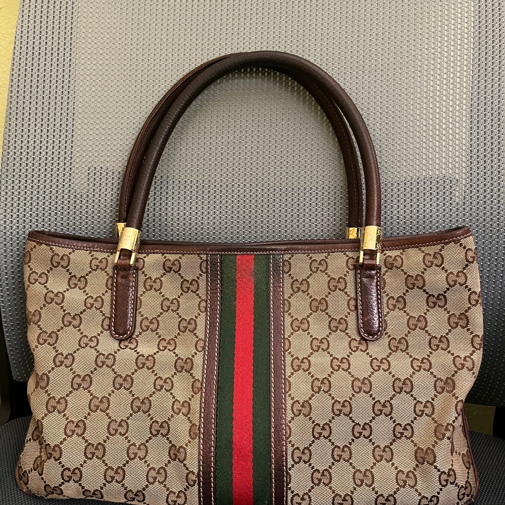 Gucci Brown Monogram Tote Bag